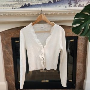 Clasp front cream cardigan